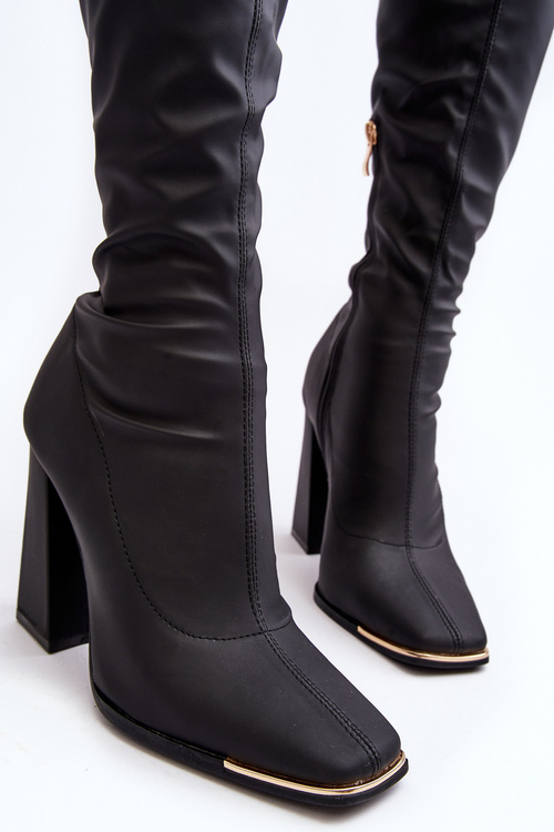 Women's High Heel Black Boots Rishabh