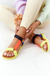 Women's Sandals On A Rubber Sole Multicolored Stranger