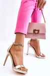 Elegant Leather Sandals On High Heel gold Averie