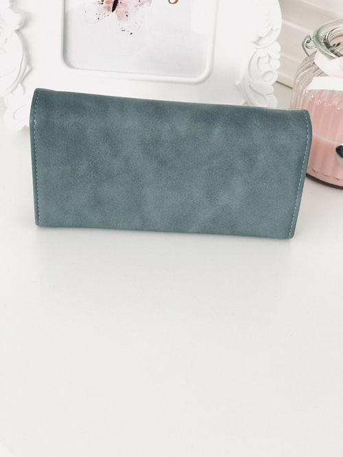 Large Ladies Blue Wallet with Heart