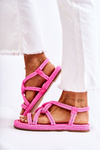 Women's Fashionable Sandals Braided Fuchsia Amparo