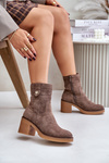 Warm Women's Heeled Ankle Boots Brown Vailia