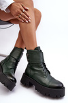 Leather Ankle Boots Women's Green Lemar Anceria