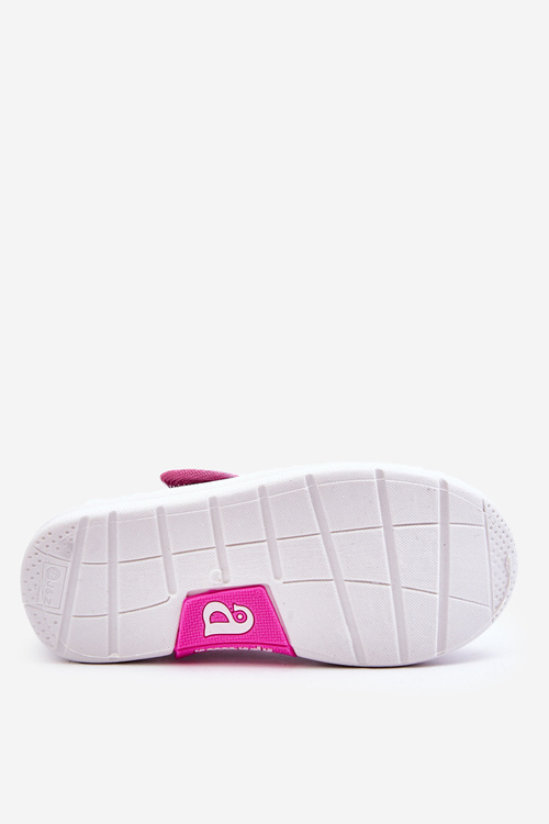 Children's Velcro Ballerinas In Print Navy Blue And Pink Selah