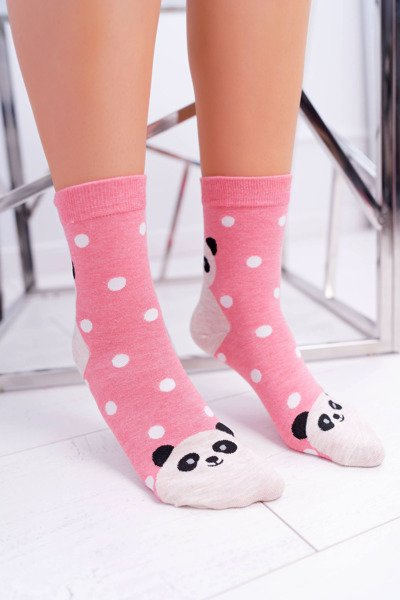 Women's Socks Pink With Panda