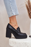 Pumps On Chunky Heel Made Of Eco Leather Black Eminza