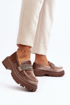 Women's Velour Moccasins with Decoration Brown Wendreda