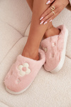 Furry slippers with Flowers Pink Selinne