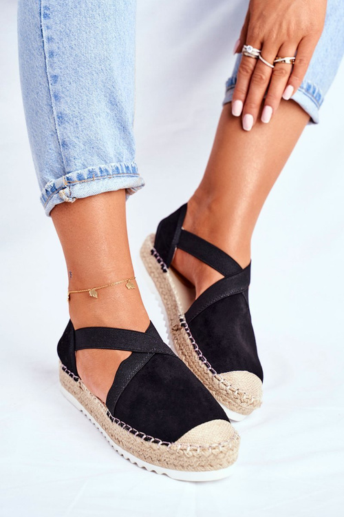 Women's Espadrilles with Cutout Black Motive