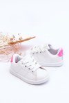 Children's Sport Shoes White and Neon Pink Glossy