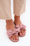 Flat Women's Slippers With Bow Pink Tobin