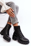 Women's Padded Ankle Boots Workery With Zip Black Evrarda