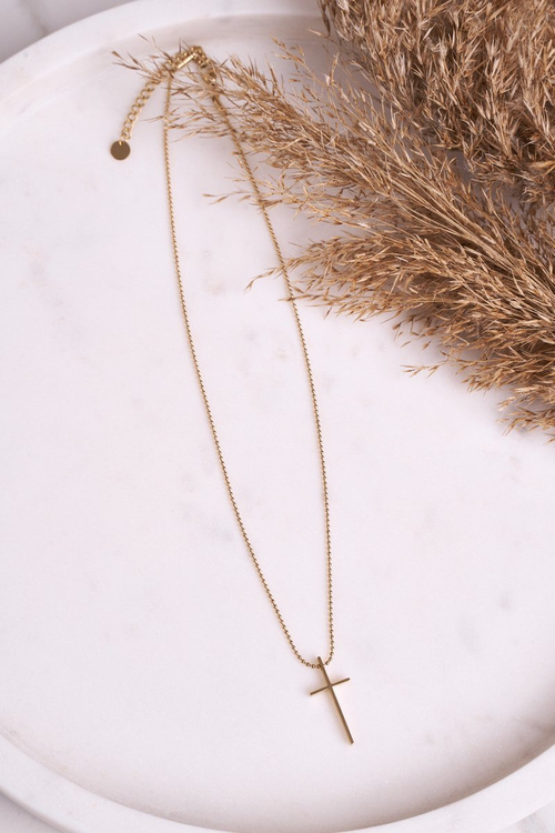 Women's Necklace with Cross Gold Simple