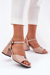 Women's Heeled Sandals Vinceza 62235 Beige