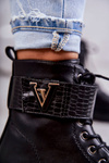 Leather Boots With Warming With Zipper Black Ramsey