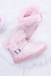 Children's Insulated Trapper Boots Snow Boots With Fur Pink JellyBeans