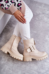 Women's Warm Boots With Zipper Beige Torey