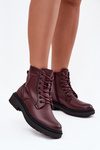 Insulated Women's Ankle Boots Made of Genuine Leather Sergio Leone BT25248-S Bordeaux