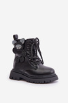 Warm Girls Ankle Boots With Teddy Bear Zip Black Relobia