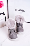 Children's Insulated Boots With Fur Grey Nella