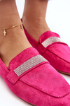 Women's Moccasins with Zircons Fuchsia Ralrika