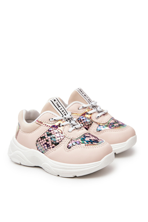 Leather Sport Shoes Snakeskin Pink Gabbie