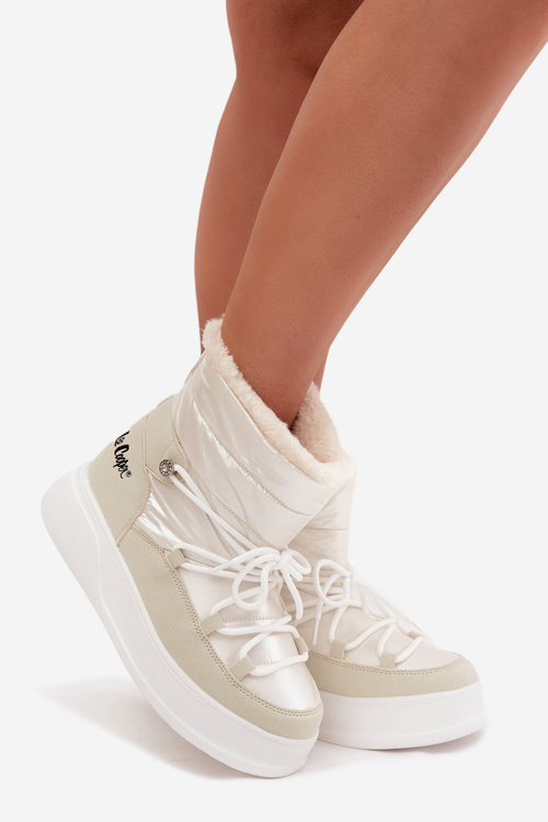 Women's Snow Boots On Platform Lee Cooper LCJ 25 03 3815 White