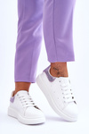 Women's Sport Shoes With Decorative Pattern White-Purple Delight