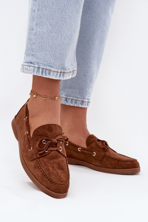 Women's Loafers Moccasins With Lacing Camel Calivra