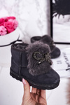 Children's Snow Boots Insulated With Fur Suede Grey Amelia