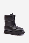 Snow boots on platform with zipper eco leather black Resisia