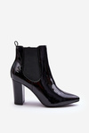 Heeled Patent Boots Black Evita