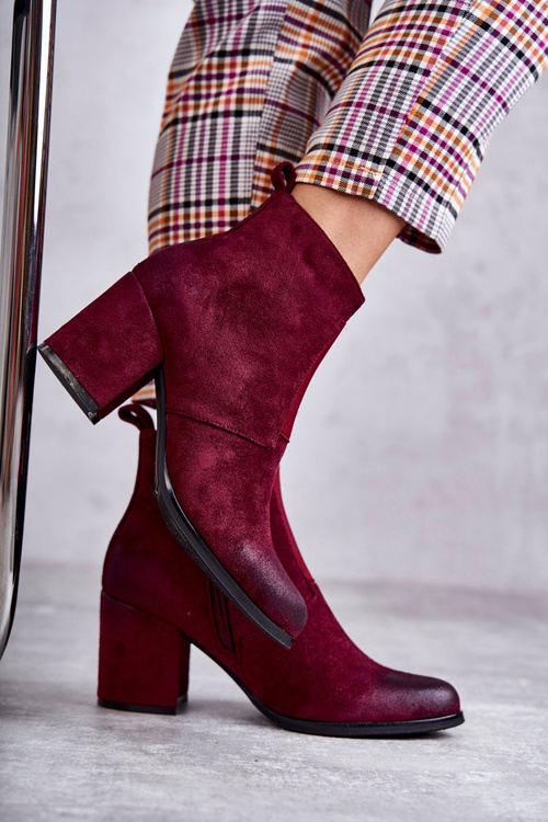 Classic Suede Booties La.Fi 260035WI-SU Burgundy