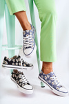 Women's Low Sneakers With Flowers Blue Janey