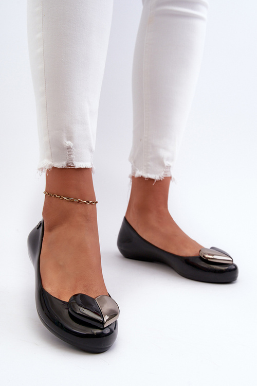 Women's Ballerina Flats with Heart ZAXY LL285027 Black