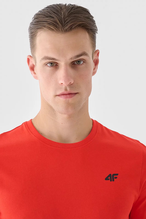 Men's Plain T-Shirt With Logo 4F Orange 4FWMM00TTSHM1843-70S