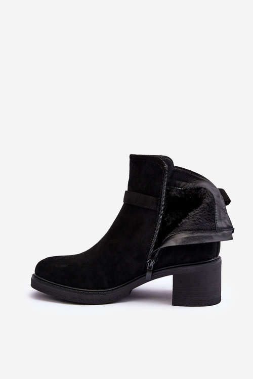 Suede Boots with Buckle Black Neste