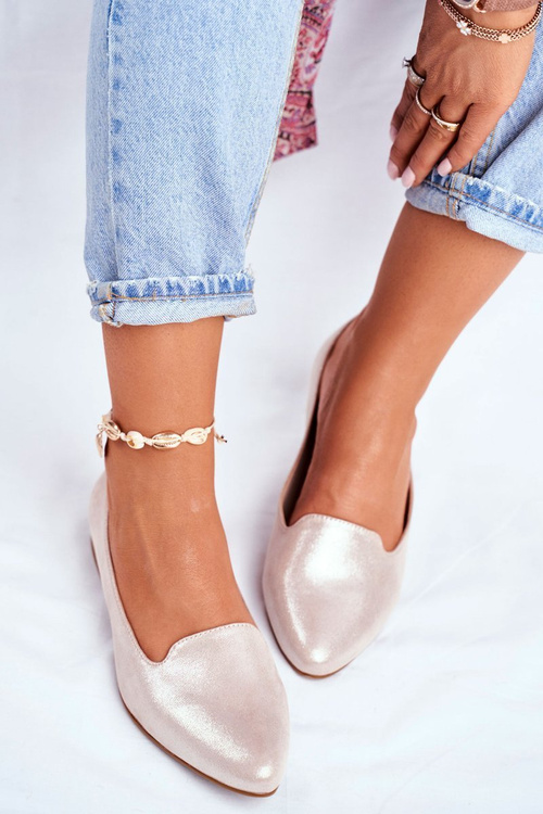 Women's Ballerinas Sergio Leone Beige and Gold BL610