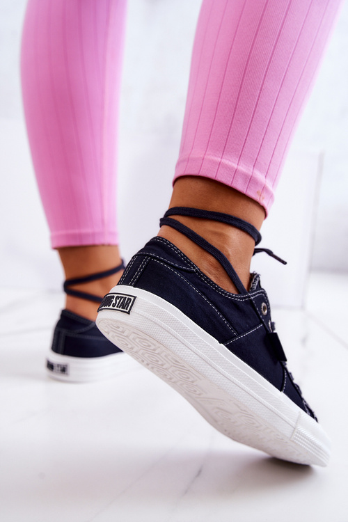 Tenisówki Trampki Wiązane Big Star Granatowe JJ274099