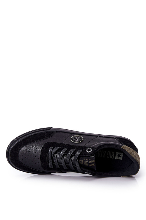Men's Leather Sneakers Big Star II174008 Black-Khaki