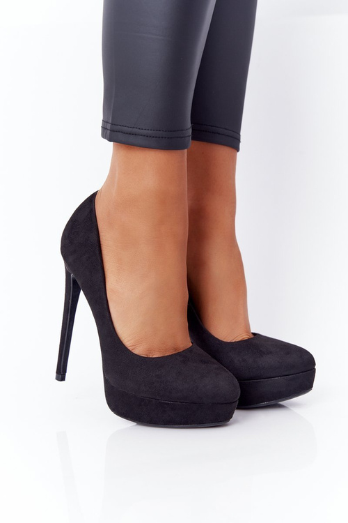 Classic Suede High Heels Black Margharita
