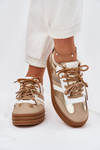 Womens Platform Sneakers With Double Lacing Leopard Gold Studs