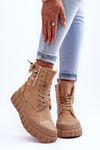Women's Suede Boots on a Platform Beige Raftera