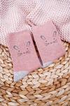 Women's Warm Socks Dark Pink with Rabbit