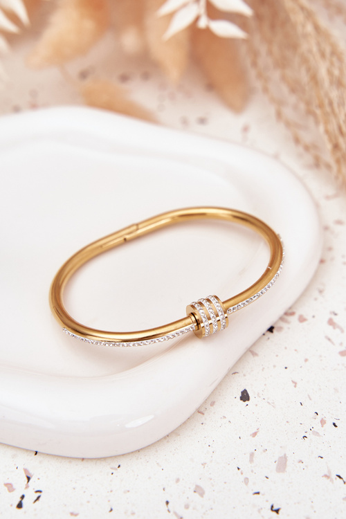 Women's Bracelet With Crystals Stainless Steel Gold