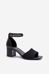 Women's Black Sandals with Stiletto Heel Desvia