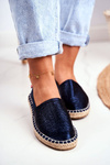 Espadryle Pleciona Podeszwa Metaliczne Big Star Granatowe DD274A147