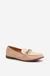 Women's Loafers with Chain Beige Ambrise