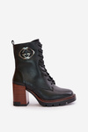 Warm Women's Ankle Boots On Heel Black Vinceza 58359