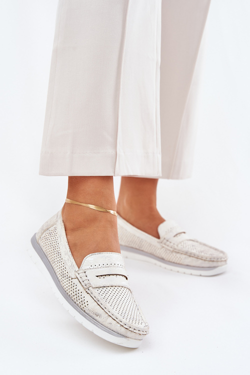 Women's Moccasins Made Of Eco Leather Silver Bralithia